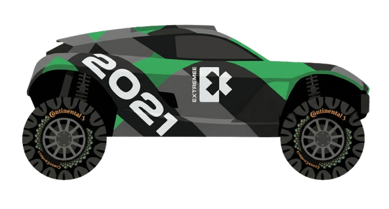 Illustrated side view of the ODYSSEY 21 race SUV